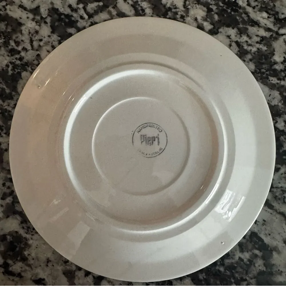 Vintage Pier 1 Handcrafted Colorful Plates (2) Art Decor Made‎ in Italy
